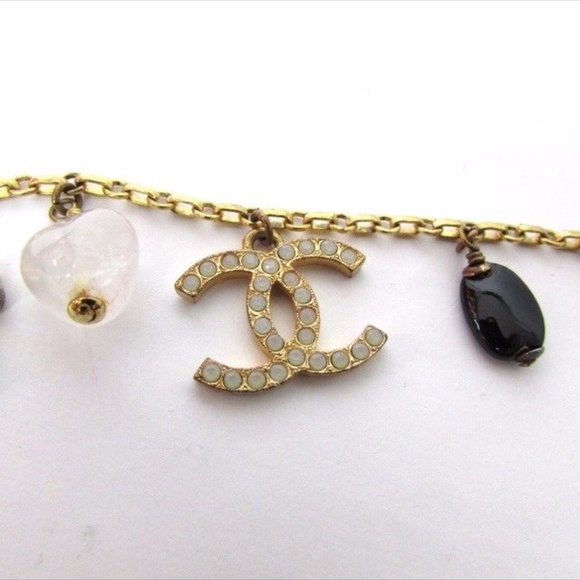 Chanel Charms Bracelet w/ CC, No. 5, and Moonstone - Picture 2 of 7